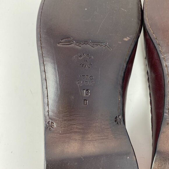 NEW santoni leather slip on loafer shoes main image 7